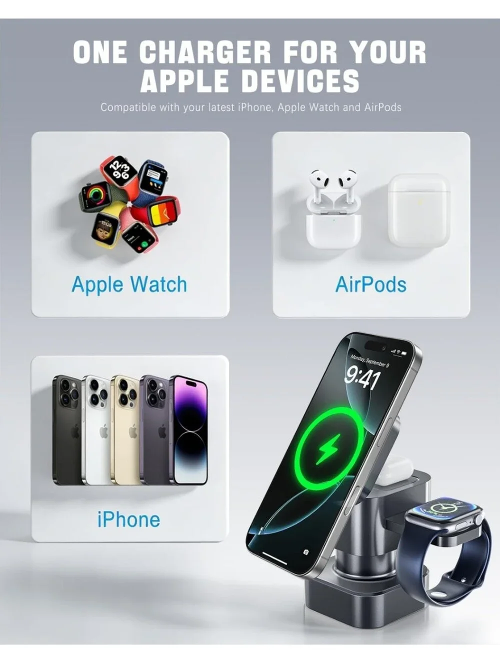 4-in-1 Magnetic Wireless Charging Station